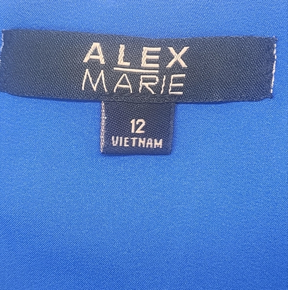 Alex Marie Blue & White Floral Sheath Dress Size 12 - Picture 5 of 10